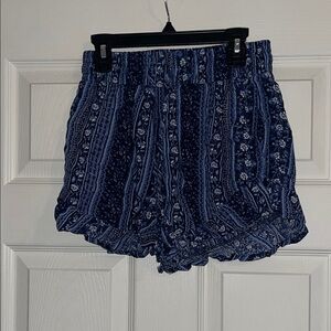 Hollister Blue High Waist Eyelet Lace Shorts